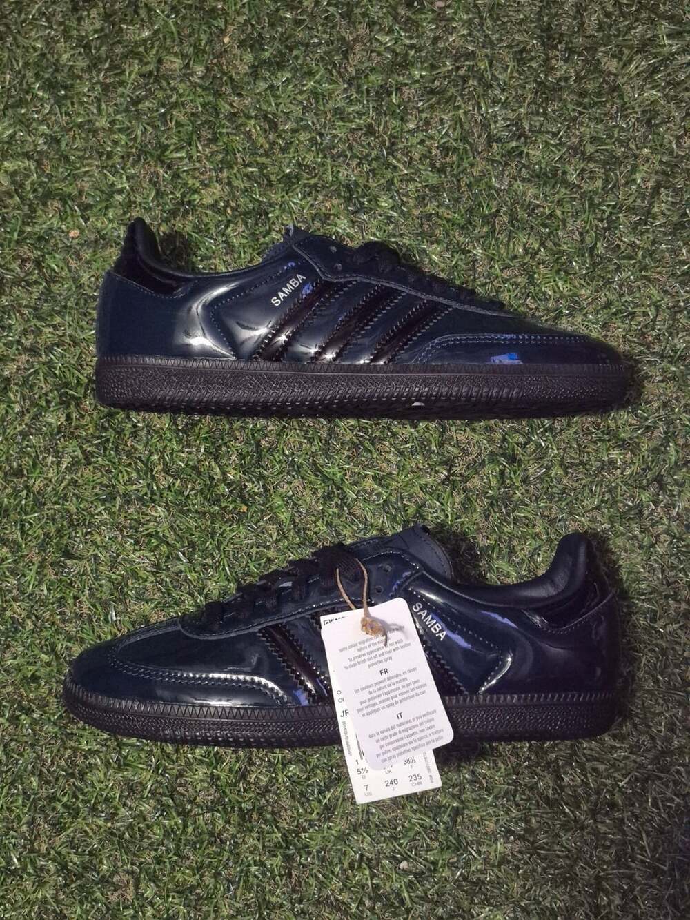 Adidas Samba OG Shoes Size 7 Black Patent Leather